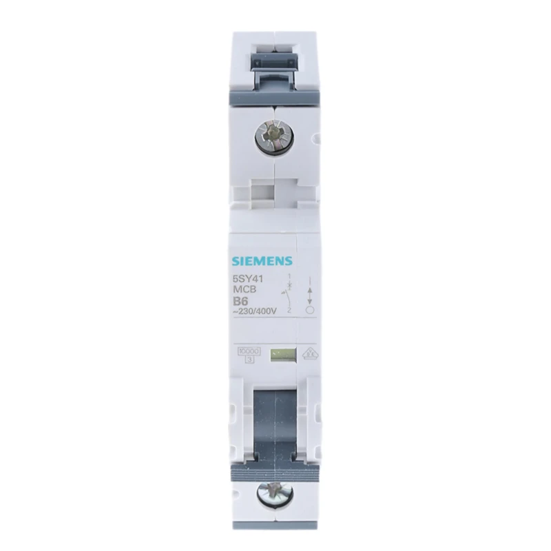 Siemens SENTRON Miniature Circuit Breaker 6A, 1-Pole, Type B Tripping, 400V AC, 60V DC, 10 kA Breaking Capacity 5SY4106-6