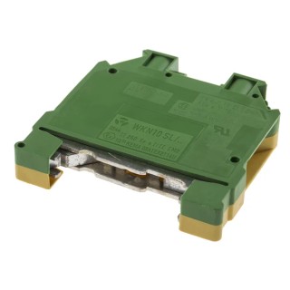 RS PRO 2-Way DIN Rail Earth Terminal Block, 10mm² Cable CSA, Screw Termination, Nylon Housing, 800V, 57A Current 384-7010