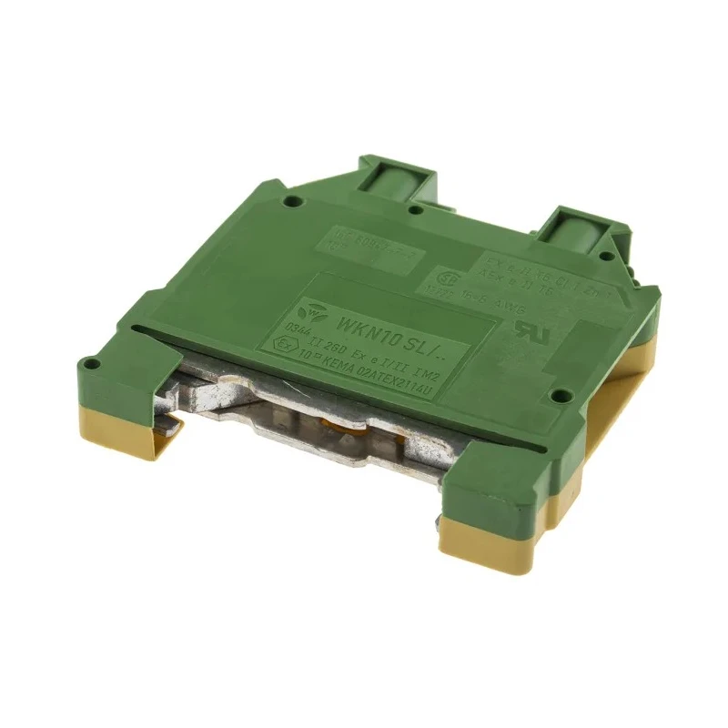 RS PRO 2-Way DIN Rail Earth Terminal Block, 10mm² Cable CSA, Screw Termination, Nylon Housing, 800V, 57A Current 384-7010