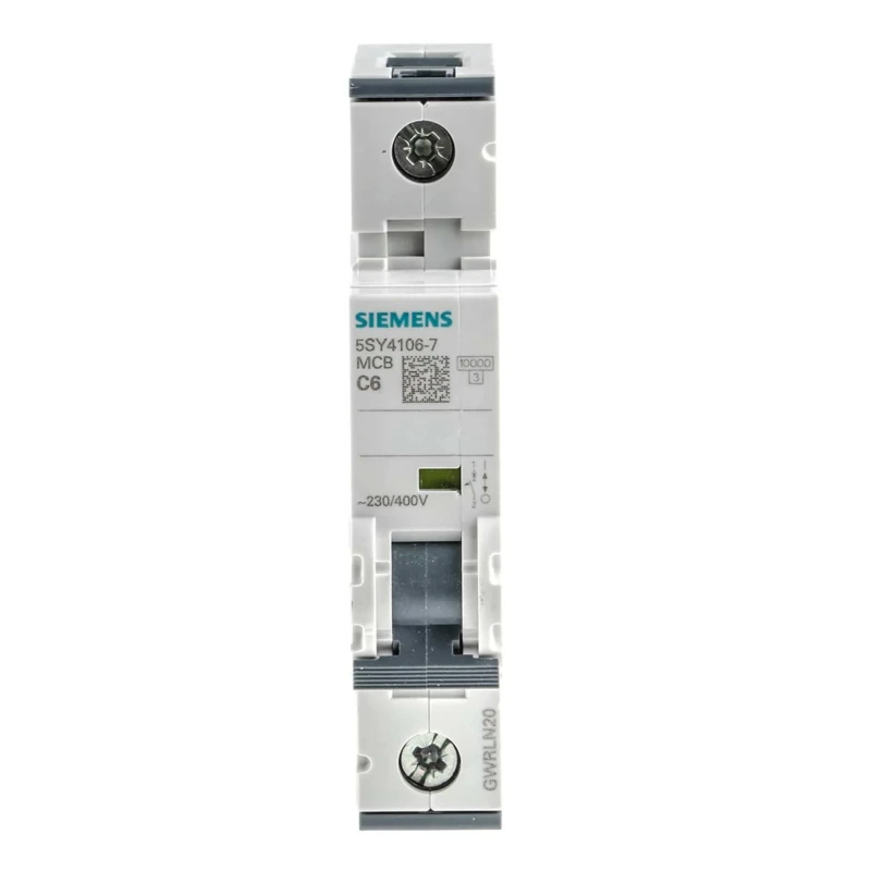Siemens SENTRON Miniature Circuit Breaker, 1-Pole, 6A, Type C, 400V AC, 60V DC, 10 kA Breaking Capacity 5SY4106-7