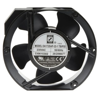 RS PRO OA172S Series Axial Fan 230V AC 29W 383.9 m³/h 3400 RPM IP55 Ball Bearing 172 mm 175-9789
