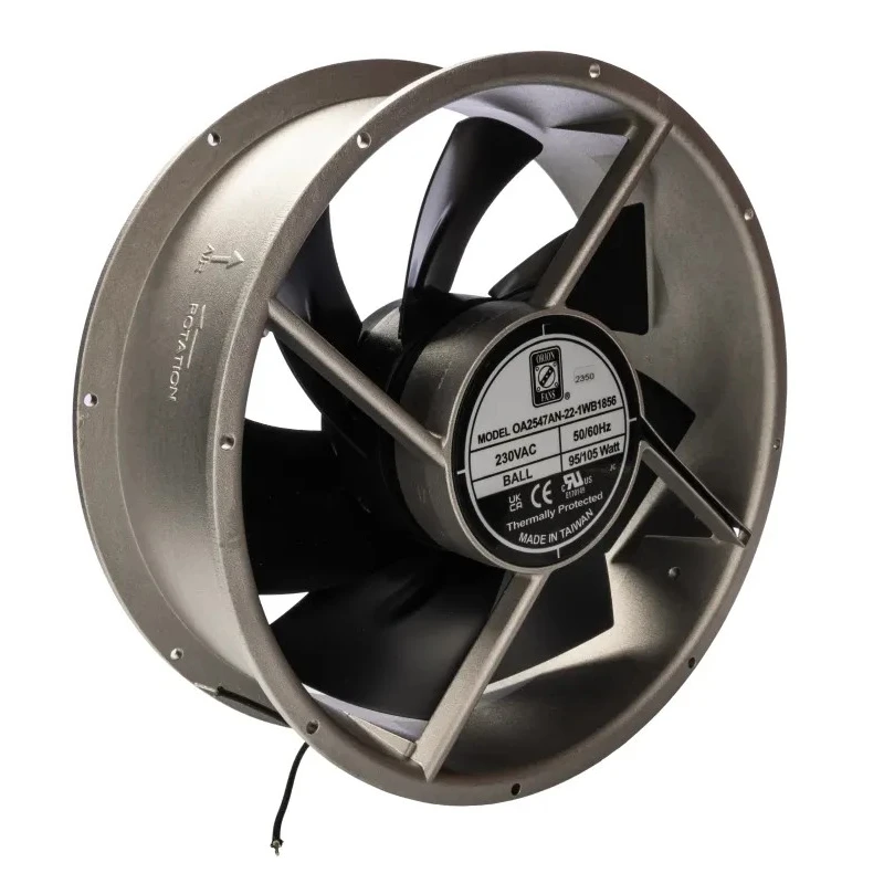 RS PRO OA2547AN Series AC Axial Fan 230V AC, 1699 m³/h Air Flow, 105W Power, IP56 Rated, 254 mm Size 175-9827