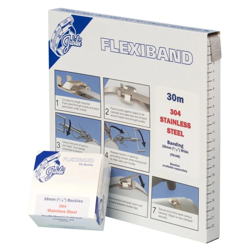 Jubilee Stainless Steel Sign Buckle RoHS Approved Flexiband High Strength Fastening FB16H