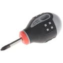 Bahco Stubby Screwdriver with PH1 Tip, 25 mm Blade Length, 83 mm Overall Length, Bi-Material Handle, Vanadium Steel BE8601