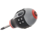 Bahco Stubby Screwdriver with PH1 Tip, 25 mm Blade Length, 83 mm Overall Length, Bi-Material Handle, Vanadium Steel BE8601