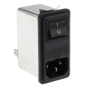 RS PRO 250V AC 6A Snap-in IEC Filter Male 2 Pole 1 Fuse Faston 386-4217