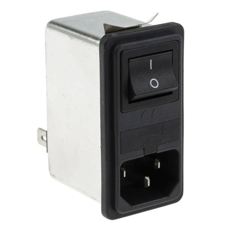 RS PRO 250V AC 6A Snap-in IEC Filter Male 2 Pole 1 Fuse Faston 386-4217