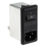 RS PRO 250V AC 6A Snap-in IEC Filter Male 2 Pole 1 Fuse Faston 386-4217
