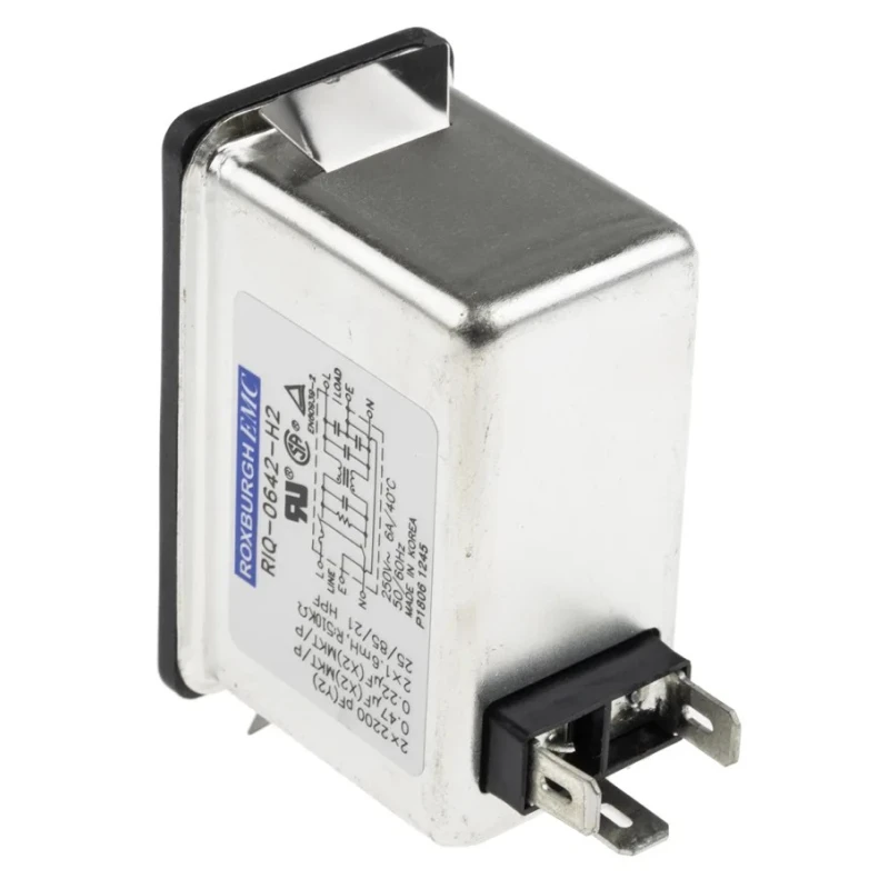 RS PRO 250V AC 6A Snap-in IEC Filter Male 2 Pole 1 Fuse Faston 386-4217