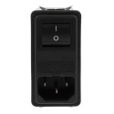 RS PRO 250V AC 6A Snap-in IEC Filter Male 2 Pole 1 Fuse Faston 386-4217