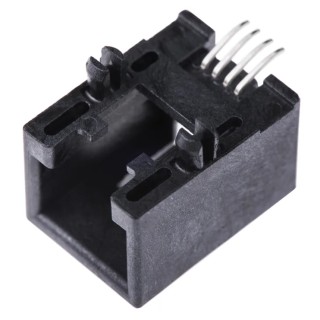 Molex 95501 Series RJ11 Connector Female, Surface Mount, Cat3 UTP Shielded, Right Angle, 1 Port 6 Way RJ11