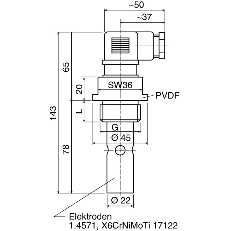 Jumo Conductivity Meter 1mS/cm Model , Temperature Resistant up to 135°C 200°C Maximum 202924/10-0010-1003-105-37-88-26/000