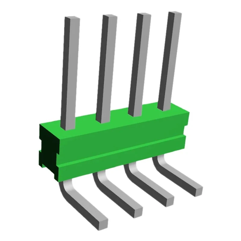 TE Connectivity AMPMODU MOD II Series Right Angle Through Hole Pin Header, 4 Contacts, 2.54 mm Pitch, 1 Row 825437-4