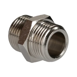 RS PRO Brass Pipe Fitting Straight Threaded Nipple Male G 3/8 in to Male BSPP 3/8 in 176-0987