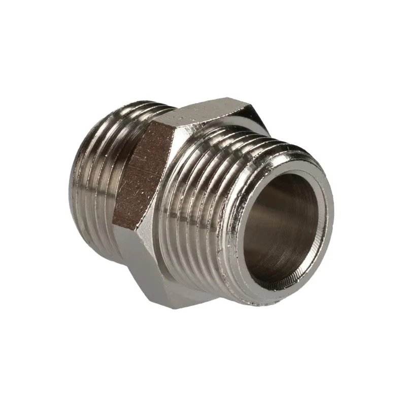 RS PRO Brass Pipe Fitting Straight Threaded Nipple Male G 3/8 in to Male BSPP 3/8 in 176-0987