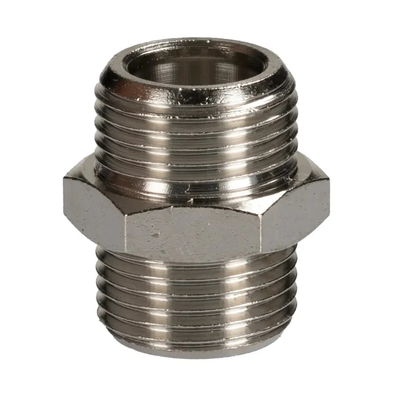 RS PRO Brass Pipe Fitting Straight Threaded Nipple Male G 3/8 in to Male BSPP 3/8 in 176-0987