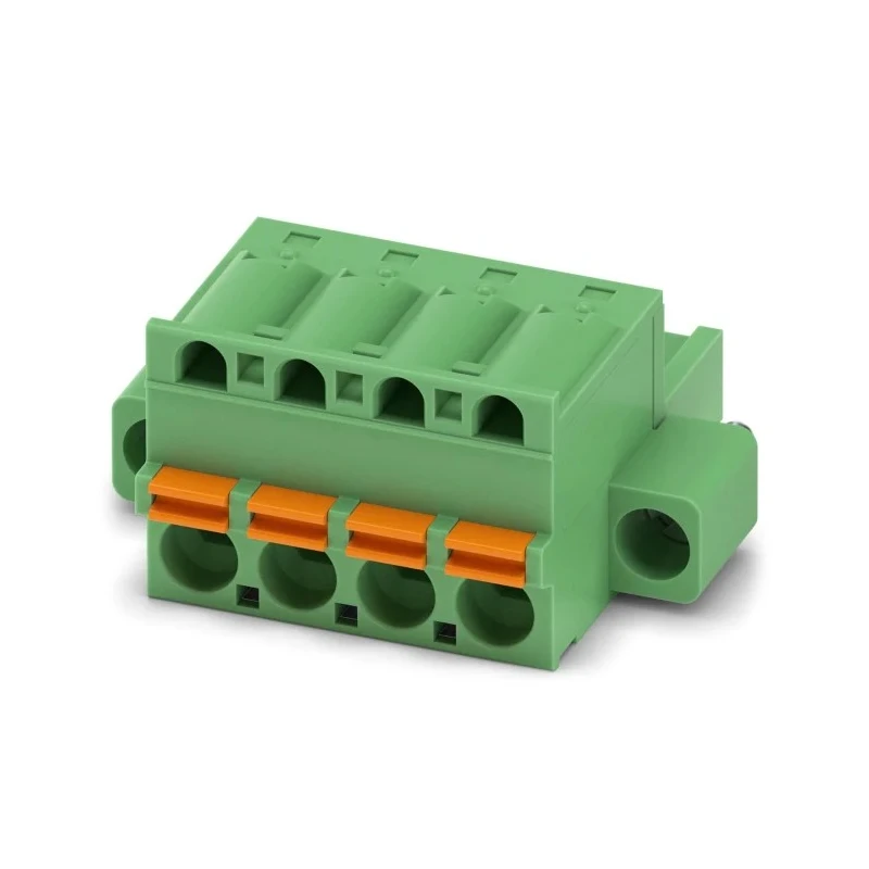 Phoenix Contact FKC 2.5/4-STF-5.08 Series Pluggable Terminal Block, 4-Contact, 5.08 mm Pitch, 12 A, 630 V, Green, 1 1873223