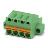Phoenix Contact FKC 2.5/4-STF-5.08 Series Pluggable Terminal Block, 4-Contact, 5.08 mm Pitch, 12 A, 630 V, Green, 1 1873223