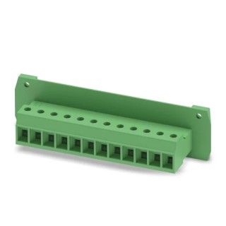 Phoenix Contact Pluggable Terminal Block 12-Contact 7.62 mm Pitch 1 Row 160V 8A Polyamide Housing 1840654