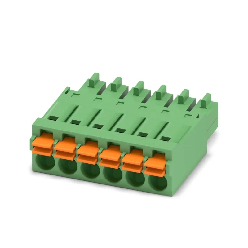 Phoenix Contact FMC 1.5/6-ST-3.5 Series Pluggable Terminal Block, 6-Contact, 3.5 mm Pitch, 1 Row, 160V, 8A Current 1952306