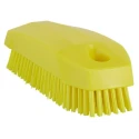 Vikan Hard Bristle Yellow Scrubbing Brush Nail Brush, 17 mm Polyethylene Terephthalate Bristle, Polypropylene Handle 64406
