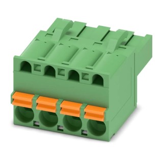 Phoenix Contact FKCT 2.5/4-ST Series Pluggable Terminal Block, 4-Contact, 5.08 mm Pitch, 1 Row, 320 V, 12 A, Push-in 1909236