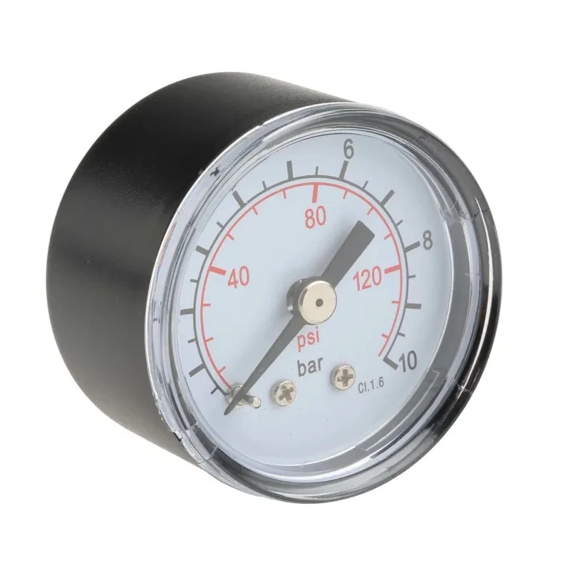 RS PRO Pressure Gauge 0-10 bar, 40 mm Diameter, Back Entry, Analogue Manometer 176-1718