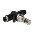RS PRO Flow Controller Flow Regulator Push-in 4 mm Tube Ports Acetalic Resin, Brass, Stainless Steel 176-1892