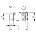 RS PRO Nickel Plated Brass 1/8 in Female BSP Quick Air Coupling 176-1899