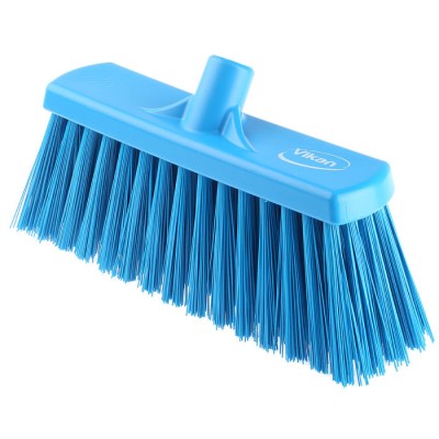 Vikan Blue Push Broom with Polyethylene Terephthalate Bristles for Food and Industrial Applications, 325mm Width, Model 29153