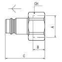 RS PRO Nickel Plated Brass Coupler Nipple 1/2 in Female Thread ISO 228 Class A 176-2013