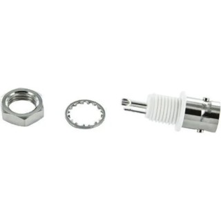 TE Connectivity Greenpar Series 75 Ohm Panel Mount Female BNC Coaxial Connector Straight Body Solder 1-1478201-0