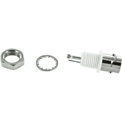 TE Connectivity Greenpar Series 75 Ohm Panel Mount Female BNC Coaxial Connector Straight Body Solder 1-1478201-0