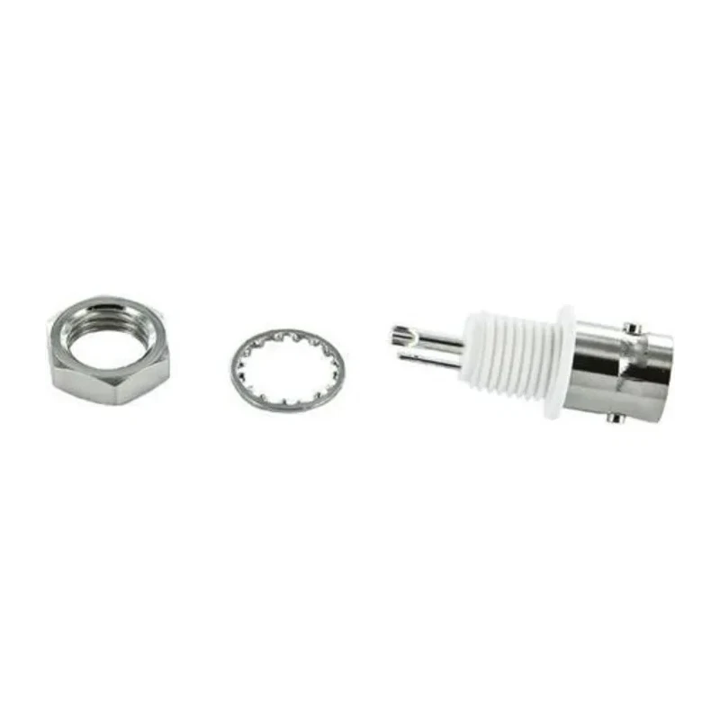 TE Connectivity Greenpar Series 75 Ohm Panel Mount Female BNC Coaxial Connector Straight Body Solder 1-1478201-0