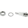 TE Connectivity Greenpar Series 75 Ohm Panel Mount Female BNC Coaxial Connector Straight Body Solder 1-1478201-0