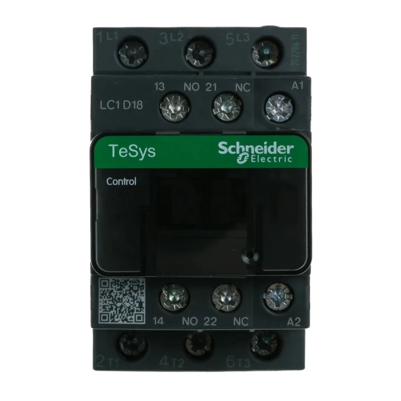 Schneider Electric Contactor, 230V AC Coil Voltage, 3-Pole, 18A Current, 7.5kW Power Rating, 3 NO Contacts, 690V AC LC1D