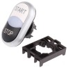 Eaton RMQ Titan M22 Series Black, White Momentary Double Oval Illuminated Push Button Head 78635828 M22-DDL-WS-GB1/GB0+M22-A
