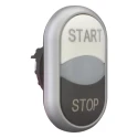 Eaton RMQ Titan M22 Series Black, White Momentary Double Oval Illuminated Push Button Head 78635828 M22-DDL-WS-GB1/GB0+M22-A