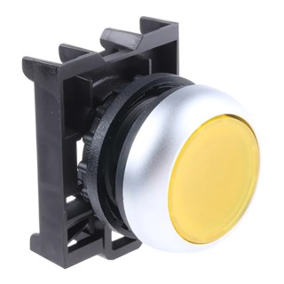 Eaton RMQ Titan M22 Series Yellow Momentary Push Button Head 22 mm Cutout IP69K 78635804 M22-DL-Y+M22-A