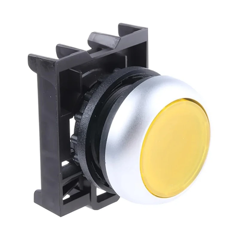 Eaton RMQ Titan M22 Series Yellow Momentary Push Button Head 22 mm Cutout IP69K 78635804 M22-DL-Y+M22-A