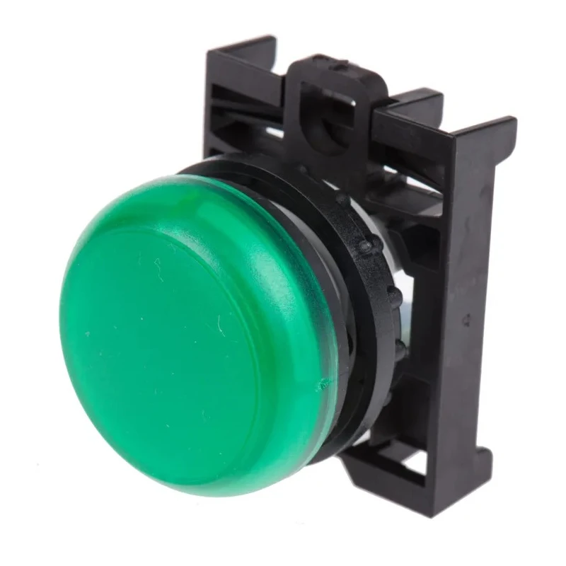 Eaton Green Pilot Light Head, 22.5 mm Cutout, Flush Mount, Plastic Bezel, IP69K Rated RMQ Titan M22 78635860 M22-L-G+M22-A