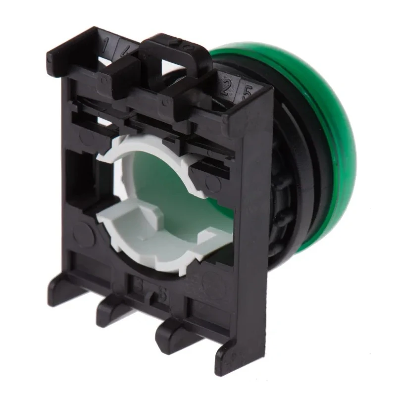 Eaton Green Pilot Light Head, 22.5 mm Cutout, Flush Mount, Plastic Bezel, IP69K Rated RMQ Titan M22 78635860 M22-L-G+M22-A