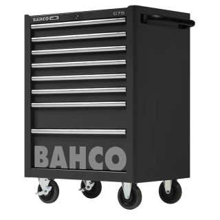 Bahco 8 Drawer Wheeled Tool Trolley Solid Steel with 600kg Load Capacity 763x677x956mm 1475K8BLACK