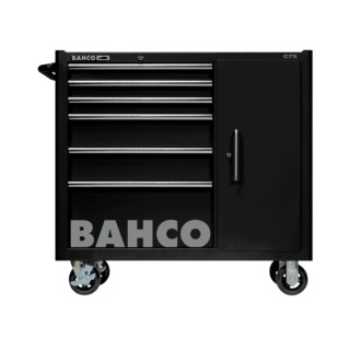 Bahco Solid Steel 6 Drawer Wheeled Tool Trolley Black Load Capacity 1100kg 1475KXL6CBLACK