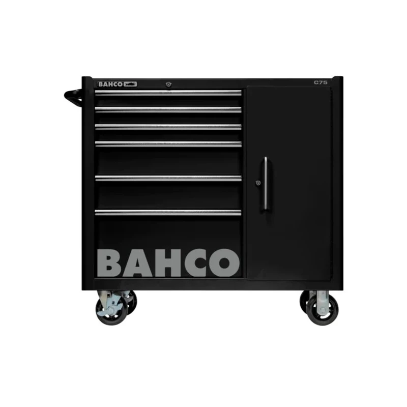 Bahco Solid Steel 6 Drawer Wheeled Tool Trolley Black Load Capacity 1100kg 1475KXL6CBLACK