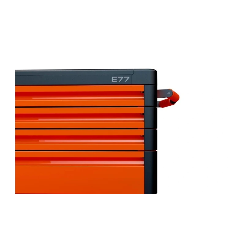 Bahco 7 Drawer Wheeled Roller Cabinet Solid Steel Load Capacity 1000kg Orange 1477K7