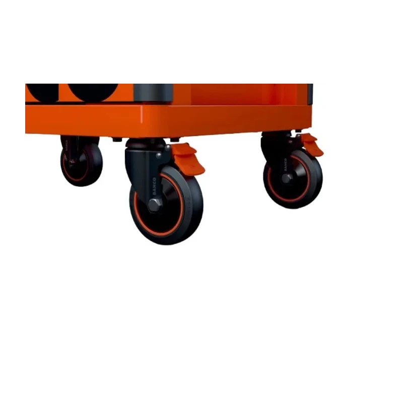 Bahco 7 Drawer Wheeled Roller Cabinet Solid Steel Load Capacity 1000kg Orange 1477K7
