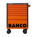 Bahco 7 Drawer Wheeled Roller Cabinet Solid Steel Load Capacity 1000kg Orange 1477K7