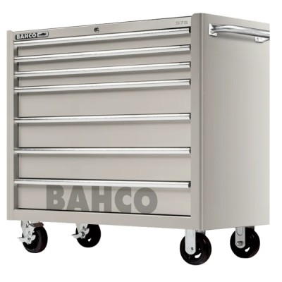 Bahco 7 Drawer Wheeled Roller Cabinet Stainless Steel, 986x501x1100mm, 900kg Load Capacity 1475KXL7SS