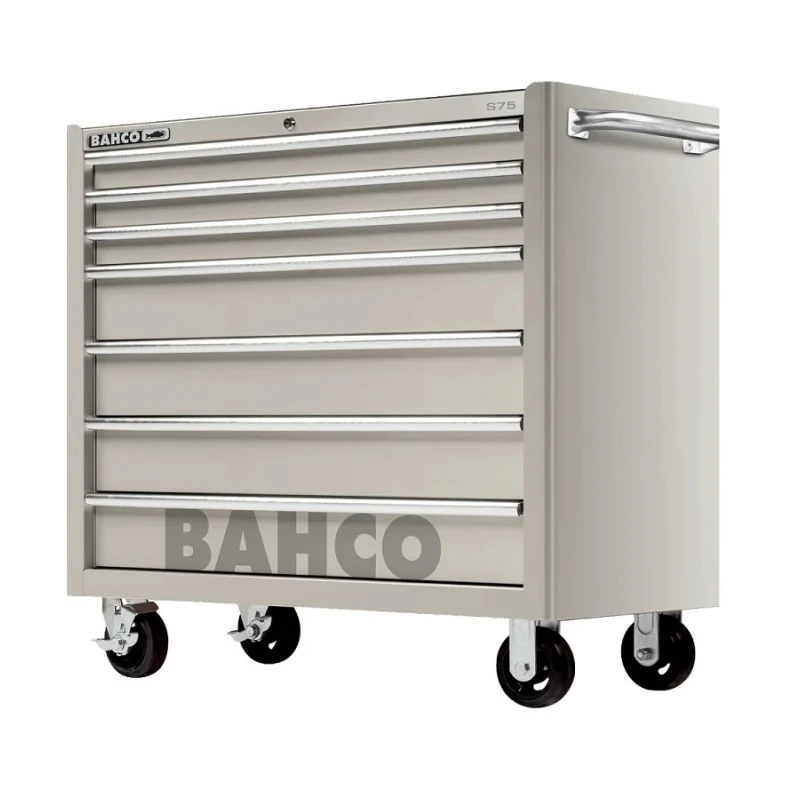 Bahco 7 Drawer Wheeled Roller Cabinet Stainless Steel, 986x501x1100mm, 900kg Load Capacity 1475KXL7SS